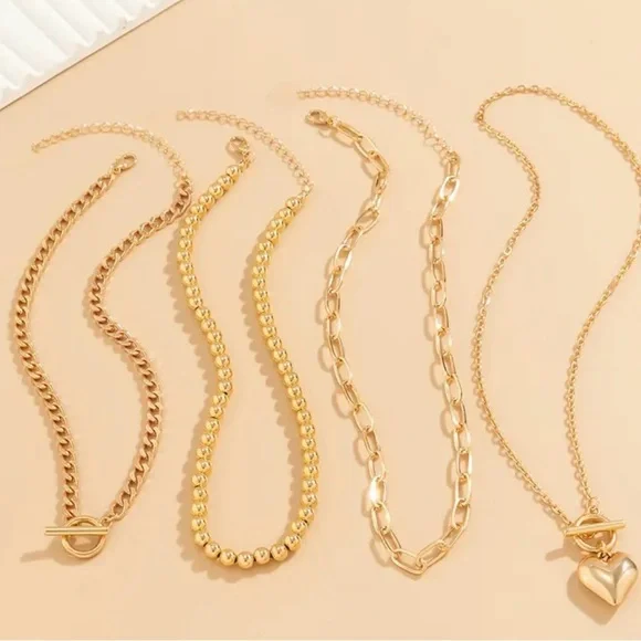 Gold Layered Heart Pendant Necklace - Picture 4 of 5